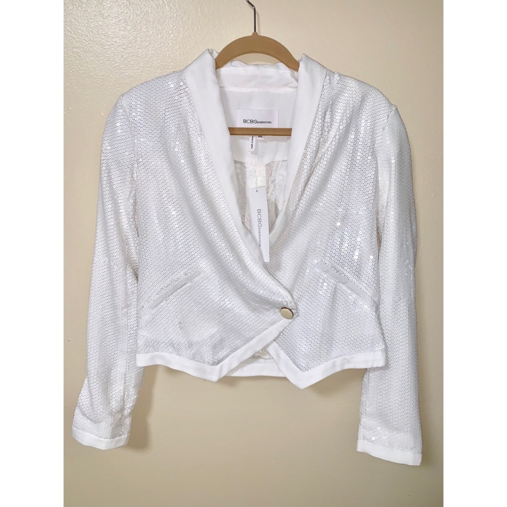 White Sequin BCBG Blazer